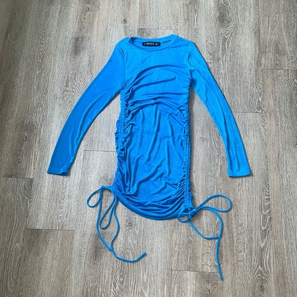 Lioness East Village Blue Tie Bottom Mini Dress size medium - Picture 2 of 6